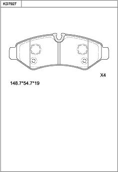 Asimco KD7927 - Гальмівні колодки, дискові гальма autozip.com.ua