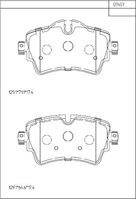 Asimco KD7457 - Гальмівні колодки, дискові гальма autozip.com.ua