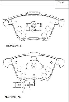 Asimco KD7409 - Гальмівні колодки, дискові гальма autozip.com.ua