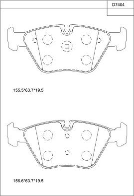 Asimco KD7404 - Гальмівні колодки, дискові гальма autozip.com.ua