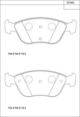 Asimco KD7403 - Гальмівні колодки, дискові гальма autozip.com.ua