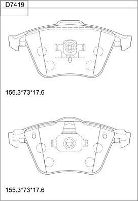 Asimco KD7419 - Гальмівні колодки, дискові гальма autozip.com.ua