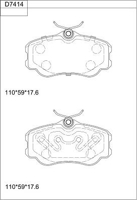 Asimco KD7414 - Гальмівні колодки, дискові гальма autozip.com.ua