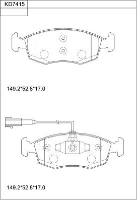 Asimco KD7415 - Гальмівні колодки, дискові гальма autozip.com.ua