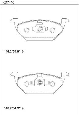 Asimco KD7410 - Гальмівні колодки, дискові гальма autozip.com.ua