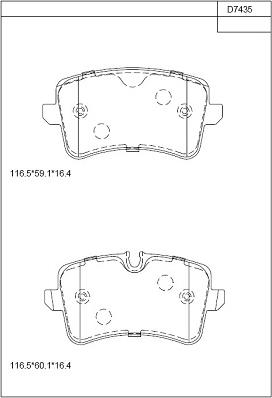 Asimco KD7435 - Гальмівні колодки, дискові гальма autozip.com.ua