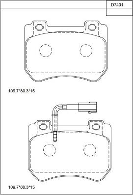 Asimco KD7431 - Гальмівні колодки, дискові гальма autozip.com.ua