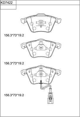 Asimco KD7422 - Гальмівні колодки, дискові гальма autozip.com.ua