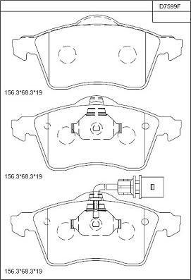 Asimco KD7599F - Гальмівні колодки, дискові гальма autozip.com.ua