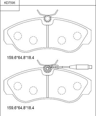 Asimco KD7598 - Гальмівні колодки, дискові гальма autozip.com.ua