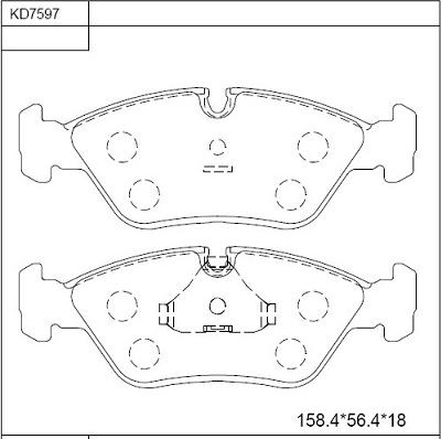 Asimco KD7597 - Гальмівні колодки, дискові гальма autozip.com.ua