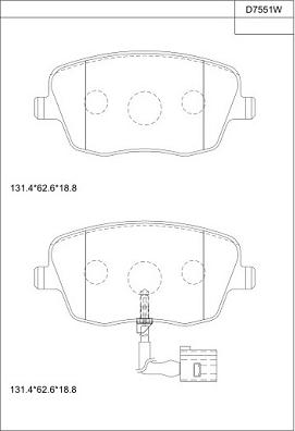 Asimco KD7551W - Гальмівні колодки, дискові гальма autozip.com.ua