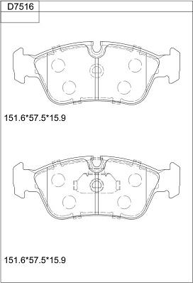 Asimco KD7516 - Гальмівні колодки, дискові гальма autozip.com.ua