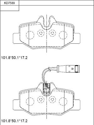 Asimco KD7589 - Гальмівні колодки, дискові гальма autozip.com.ua