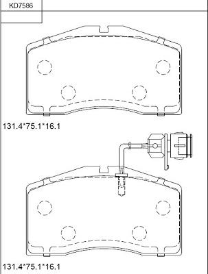 Asimco KD7586 - Гальмівні колодки, дискові гальма autozip.com.ua