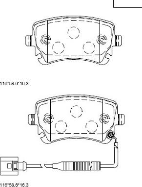 Asimco KD7581 - Гальмівні колодки, дискові гальма autozip.com.ua