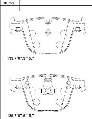 Asimco KD7588 - Гальмівні колодки, дискові гальма autozip.com.ua