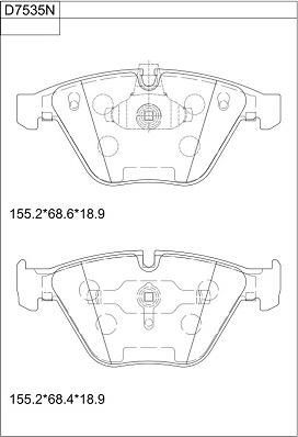 Asimco KD7535N - Гальмівні колодки, дискові гальма autozip.com.ua