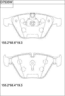 Asimco KD7535W - Гальмівні колодки, дискові гальма autozip.com.ua