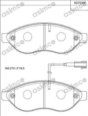 Asimco KD7530F - Гальмівні колодки, дискові гальма autozip.com.ua