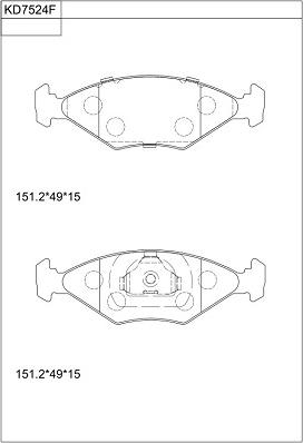 Asimco KD7524F - Гальмівні колодки, дискові гальма autozip.com.ua