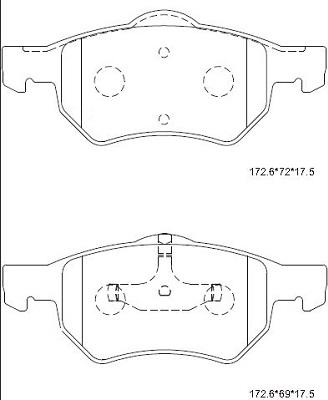 Asimco KD7525 - Гальмівні колодки, дискові гальма autozip.com.ua