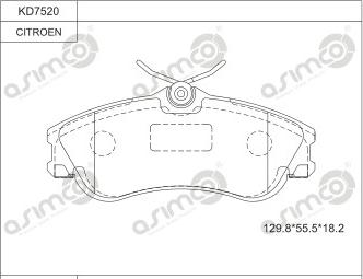 Asimco KD7520 - Гальмівні колодки, дискові гальма autozip.com.ua