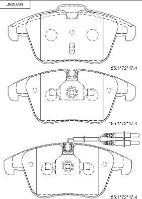 Asimco KD7575 - Гальмівні колодки, дискові гальма autozip.com.ua