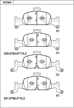 Asimco KD7694 - Гальмівні колодки, дискові гальма autozip.com.ua