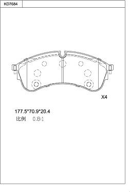 Asimco KD7684 - Гальмівні колодки, дискові гальма autozip.com.ua