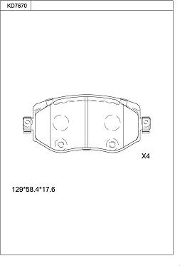 Asimco KD7670 - Гальмівні колодки, дискові гальма autozip.com.ua