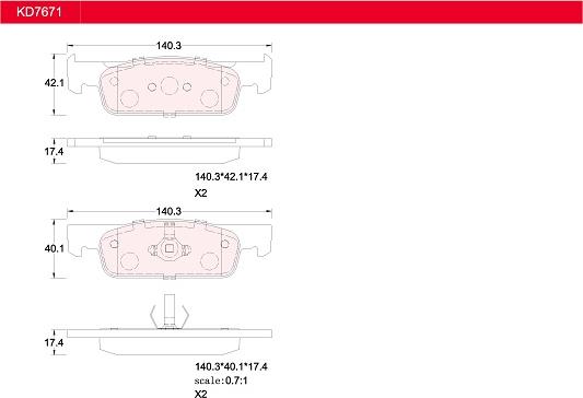 Asimco KD7671 - Гальмівні колодки, дискові гальма autozip.com.ua