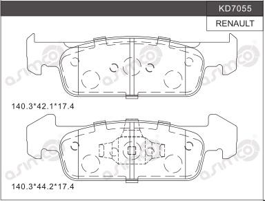 Asimco KD7055 - Гальмівні колодки, дискові гальма autozip.com.ua