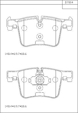 Asimco KD7004 - Гальмівні колодки, дискові гальма autozip.com.ua