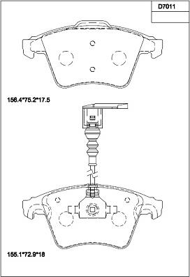 Asimco KD7011 - Гальмівні колодки, дискові гальма autozip.com.ua