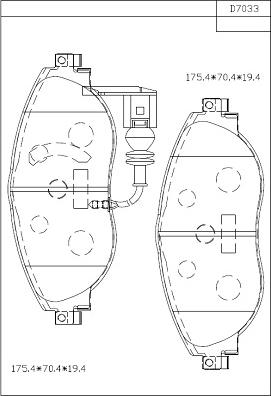 Asimco KD7033 - Гальмівні колодки, дискові гальма autozip.com.ua