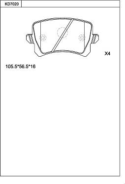 Asimco KD7020 - Гальмівні колодки, дискові гальма autozip.com.ua