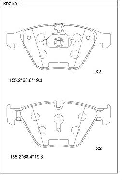 Asimco KD7140 - Гальмівні колодки, дискові гальма autozip.com.ua