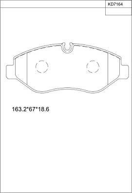 Asimco KD7164 - Гальмівні колодки, дискові гальма autozip.com.ua