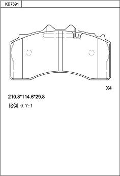 Asimco KD7891 - Гальмівні колодки, дискові гальма autozip.com.ua