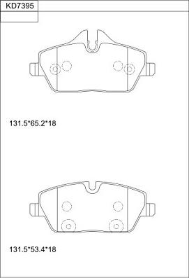 Asimco KD7395 - Гальмівні колодки, дискові гальма autozip.com.ua