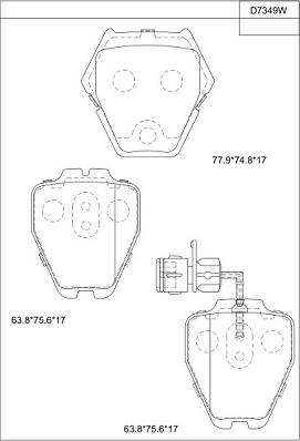 Asimco KD7349W - Гальмівні колодки, дискові гальма autozip.com.ua