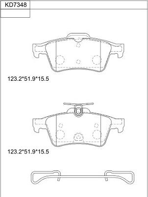 Asimco KD7348 - Гальмівні колодки, дискові гальма autozip.com.ua