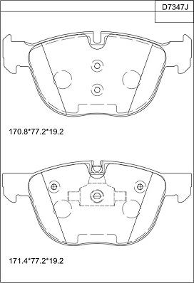 Asimco KD7347 - Гальмівні колодки, дискові гальма autozip.com.ua