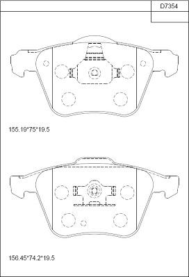 Asimco KD7354 - Гальмівні колодки, дискові гальма autozip.com.ua