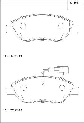 Asimco KD7368 - Гальмівні колодки, дискові гальма autozip.com.ua