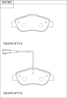 Asimco KD7367 - Гальмівні колодки, дискові гальма autozip.com.ua