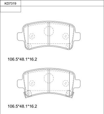 Asimco KD7319 - Гальмівні колодки, дискові гальма autozip.com.ua