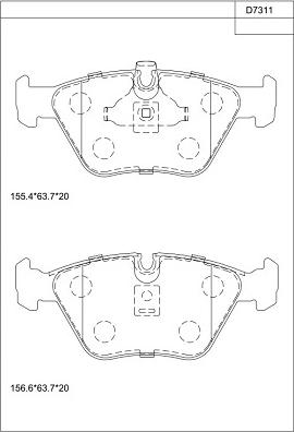 Asimco KD7311 - Гальмівні колодки, дискові гальма autozip.com.ua