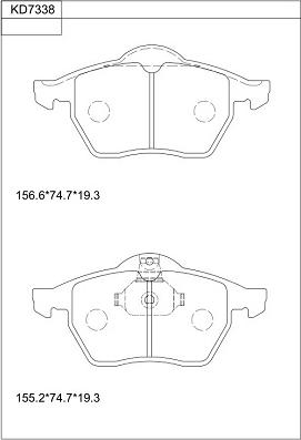 Asimco KD7338 - Гальмівні колодки, дискові гальма autozip.com.ua